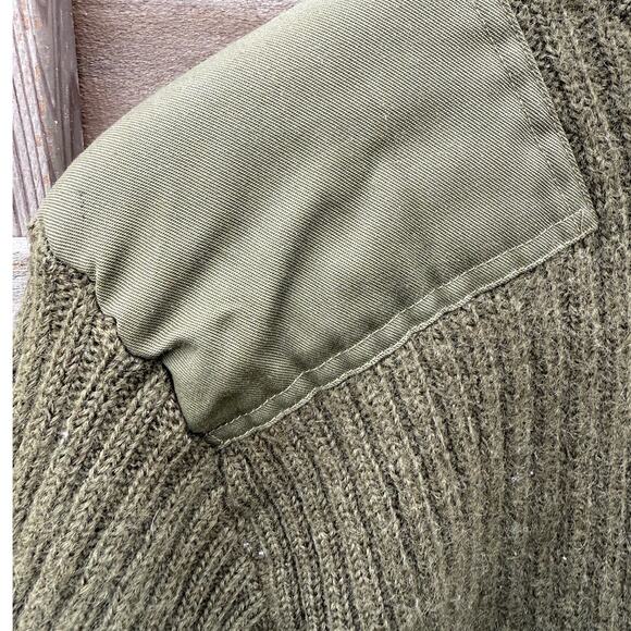 Vintage Commando by Jack Young Military green wool sweater Size 46 Large - Picture 11 of 12